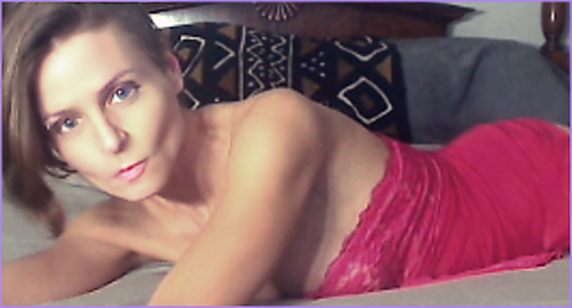 CFNM camgirl posing in pink silk lingerie